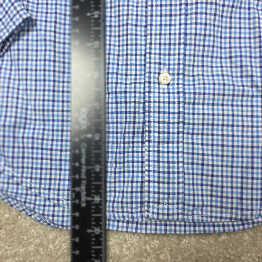 Ralph Lauren Shirt Kids 7 Blue White‎ Cotton Check Long Sleeve Button Down